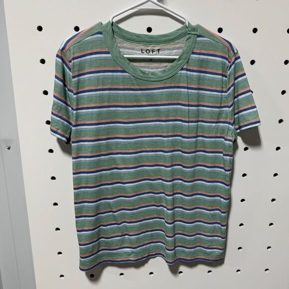 LOFT Tops - Loft mint stripes tee size medium